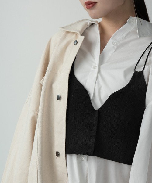 Amiur（エミレ）の「lady like back cross bustier / レディライクバッククロスビスチェ（ベスト・レディース・アイボリー/ブラック・FREE）」の10枚目の写真