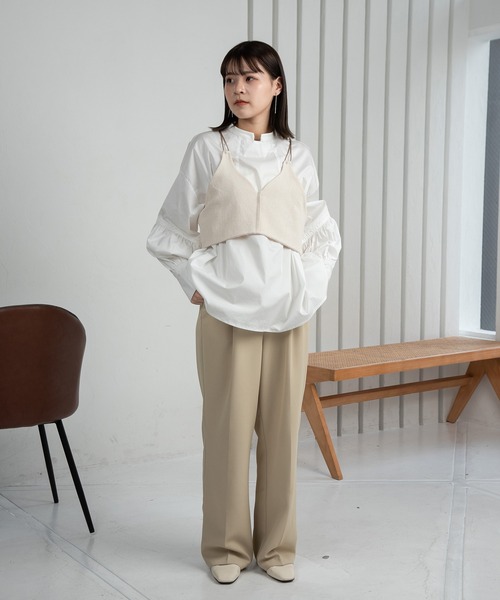 Amiur（エミレ）の「lady like back cross bustier / レディライクバッククロスビスチェ（ベスト・レディース・アイボリー/ブラック・FREE）」の3枚目の写真