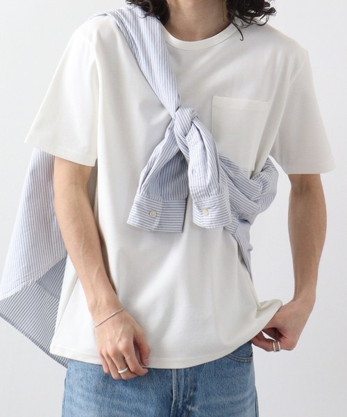 many men many mind（メニーメンメニーマインド）の「日本製 MADE IN JAPAN ベーシックポケットTEE（Tシャツ/カットソー・メンズ・ホワイト系/ホワイト系2/ホワイト系4/ベージュ系/ネイビー/ブラウン/オリーブ/ブラック/ホワイト/ホワイト系1/ベージュ系1/ネイビー系/ネイビー系1/ベージュ/ブラック系/カーキ/ブラック系1/ベージュ系2/カーキ系/ホワイト系3/ホワイト×ブラック・L/M）」の5枚目の写真