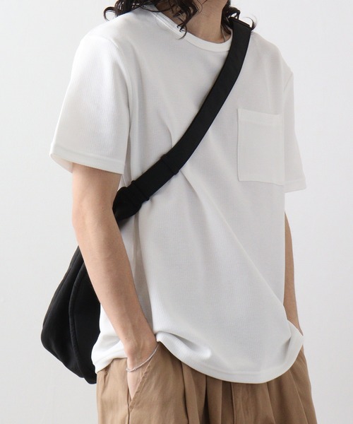 many men many mind（メニーメンメニーマインド）の「日本製 MADE IN JAPAN ベーシックポケットTEE（Tシャツ/カットソー・メンズ・ホワイト系/ホワイト系2/ホワイト系4/ベージュ系/ネイビー/ブラウン/オリーブ/ブラック/ホワイト/ホワイト系1/ベージュ系1/ネイビー系/ネイビー系1/ベージュ/ブラック系/カーキ/ブラック系1/ベージュ系2/カーキ系/ホワイト系3/ホワイト×ブラック・L/M）」の8枚目の写真