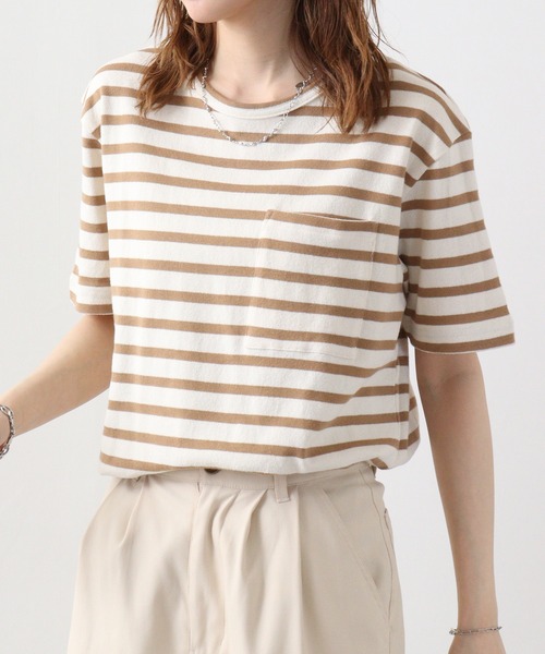 many men many mind（メニーメンメニーマインド）の「日本製 MADE IN JAPAN ベーシックポケットTEE（Tシャツ/カットソー・メンズ・ホワイト系/ホワイト系2/ホワイト系4/ベージュ系/ネイビー/ブラウン/オリーブ/ブラック/ホワイト/ホワイト系1/ベージュ系1/ネイビー系/ネイビー系1/ベージュ/ブラック系/カーキ/ブラック系1/ベージュ系2/カーキ系/ホワイト系3/ホワイト×ブラック・L/M）」の12枚目の写真