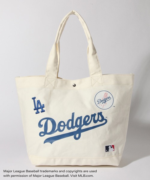 MLB(メジャーリーグベースボール)の「【MLB/メジャーリーグベースボール】キャンバストートバッグ(トートバッグ・メンズ・ネイビー/オフホワイト/ブラック・FREE)」の3枚目の写真