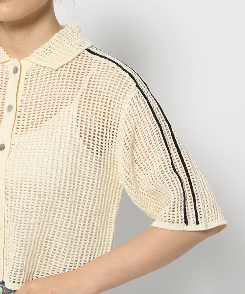 LOWRYS FARM（ローリーズファーム）の「メッシュポロ５Ｓ 114434（ニット/セーター・レディース・オレンジ/ブルー/アイボリー/ブラック・FREE）」の10枚目の写真