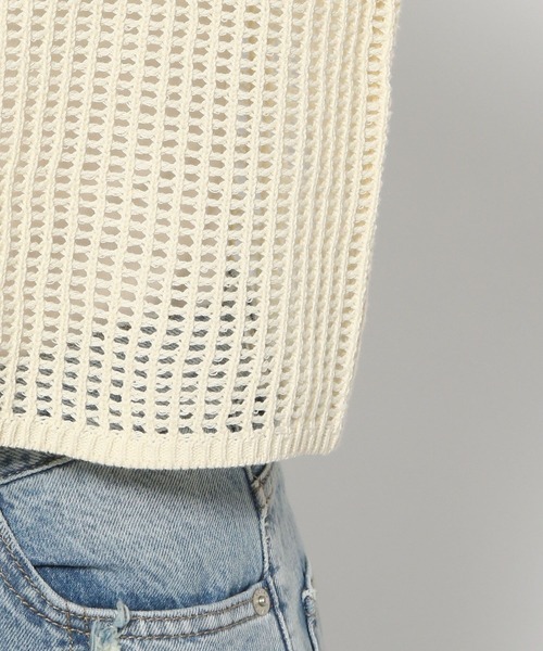 LOWRYS FARM（ローリーズファーム）の「メッシュポロ５Ｓ 114434（ニット/セーター・レディース・オレンジ/ブルー/アイボリー/ブラック・FREE）」の11枚目の写真