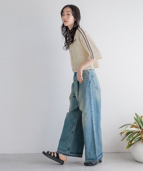 LOWRYS FARM（ローリーズファーム）の「メッシュポロ５Ｓ 114434（ニット/セーター・レディース・オレンジ/ブルー/アイボリー/ブラック・FREE）」の17枚目の写真