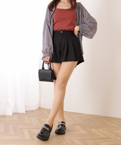 Lace Ladies(レースレディース)の「ワンウェイ プリーツ ハイウエスト ショート パンツ(その他パンツ・レディース・ブラック/アイボリー/ベージュ・S/M/XL)」の5枚目の写真