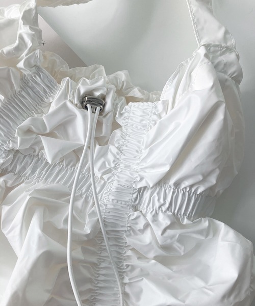 AS KNOW AS plus(アズノゥアズプラス)の「メタリック シャーリング くしゅくしゅワンハンドルショルダーバッグ(ショルダーバッグ・レディース・ホワイト/ブラック/シルバー・FREE)」の18枚目の写真