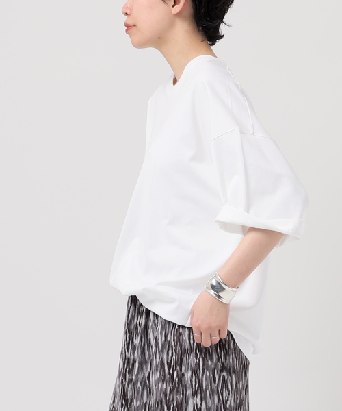 AP STUDIO（エーピーストゥディオ）の「ビッグTシャツ（Tシャツ/カットソー・レディース・ホワイト/ブラック/チャコールグレー・FREE）」の4枚目の写真