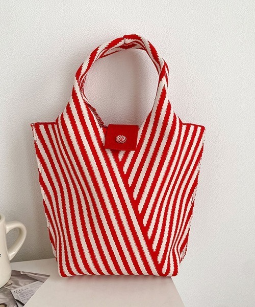 【美品】利休　和装用バッグ ストライプ模様 木製ワンポイント 美品】利休 和装用バッグ ストライプ模様 木製ワンポイント 美品