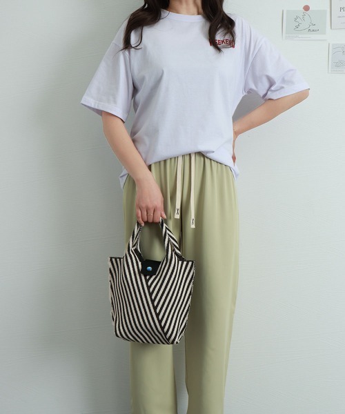 Miniministore(ミニミニストア)の「ストライプニットバッグ ミニバッグ(ハンドバッグ・レディース・オレンジ/ロイヤルブルー/パープル/ブルーグリーン/レッド/ブラック・FREE)」の22枚目の写真