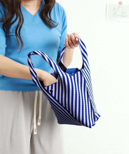 【新品・未使用】まりや★ニットトートバック☆ライブ会場購入！希少です！ miniministore ストライプニットバッグ ミニバッグ【ゆう