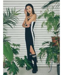 EVRIS | 【みちょぱコラボ】バイカラーリブロングワンピース(ワンピース)