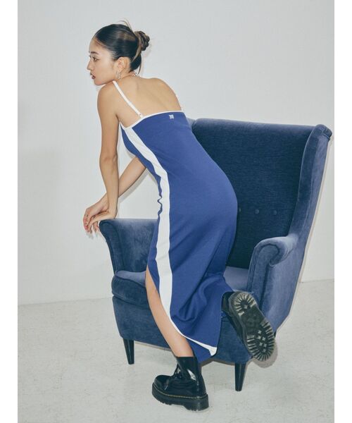 EVRIS（エヴリス）の「【みちょぱコラボ】バイカラーリブロングワンピース（ワンピース・レディース・ネイビー/ブラック・FREE）」の16枚目の写真