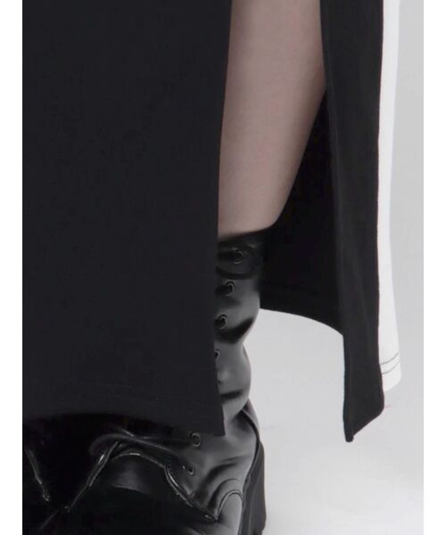 EVRIS（エヴリス）の「【みちょぱコラボ】バイカラーリブロングワンピース（ワンピース・レディース・ネイビー/ブラック・FREE）」の10枚目の写真