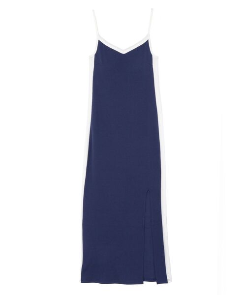 EVRIS（エヴリス）の「【みちょぱコラボ】バイカラーリブロングワンピース（ワンピース・レディース・ネイビー/ブラック・FREE）」の5枚目の写真