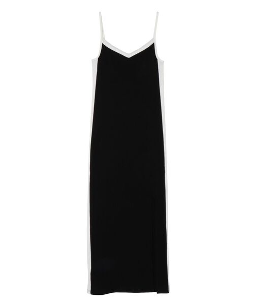 EVRIS（エヴリス）の「【みちょぱコラボ】バイカラーリブロングワンピース（ワンピース・レディース・ネイビー/ブラック・FREE）」の4枚目の写真