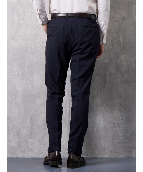シャドウチェック スラックス ネイビー（スラックス）｜Perfect Suit FActory（パーフェクトスーツファクトリー）