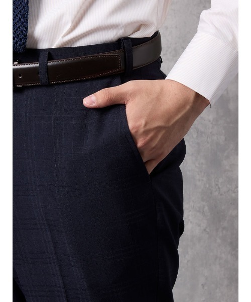 シャドウチェック スラックス ネイビー（スラックス）｜Perfect Suit FActory（パーフェクトスーツファクトリー）