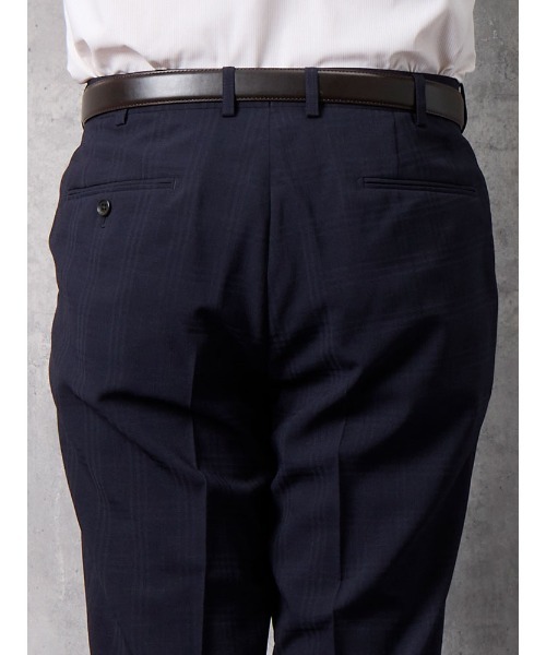 シャドウチェック スラックス ネイビー（スラックス）｜Perfect Suit FActory（パーフェクトスーツファクトリー）