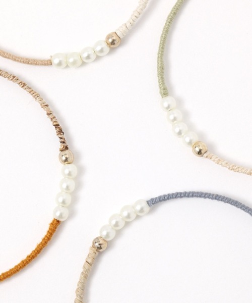 studio CLIP（スタディオクリップ）の「パール糸巻バングル（バングル/リストバンド・レディース・ベージュ/キャメル/ライトグリーン/ブルー・FREE）」の7枚目の写真