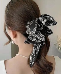 Miniministore | 千鳥格子柄リボンバレッタ ヘアクリップ(バレッタ/ヘアクリップ)