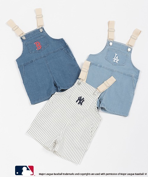 petit main(プティマイン)の「【MLB】ショートサロペット(サロペット/オーバーオール・キッズ・サックスブルー/ネイビー/オフホワイト・S/M/L)」の17枚目の写真