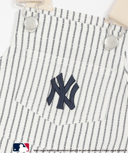 petit main(プティマイン)の「【MLB】ショートサロペット(サロペット/オーバーオール・キッズ・サックスブルー/ネイビー/オフホワイト・S/M/L)」の14枚目の写真