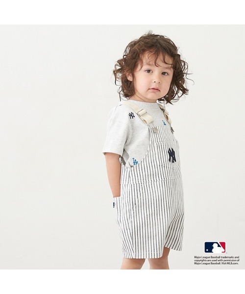 petit main(プティマイン)の「【MLB】ショートサロペット(サロペット/オーバーオール・キッズ・サックスブルー/ネイビー/オフホワイト・S/M/L)」の18枚目の写真