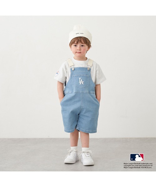petit main(プティマイン)の「【MLB】ショートサロペット(サロペット/オーバーオール・キッズ・サックスブルー/ネイビー/オフホワイト・S/M/L)」の22枚目の写真