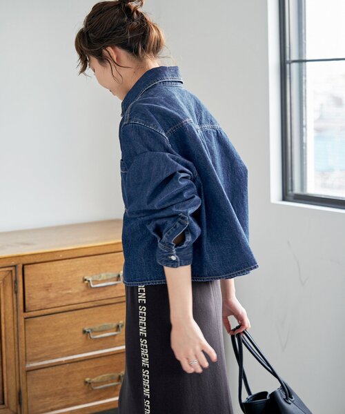 Spick & Span(スピックアンドスパン)の「≪追加≫ショートデニムシャツ(シャツ/ブラウス・レディース・ブルー/ブルー系その他・FREE)」の12枚目の写真