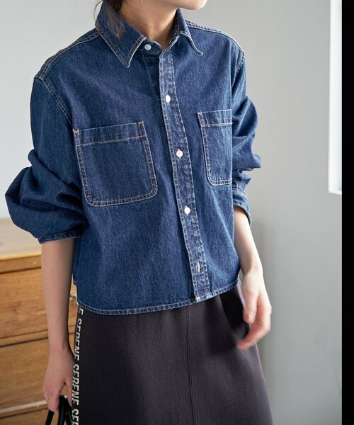ショートデニムシャツ Spick & Span】ショートデニムシャツ - メルカリ