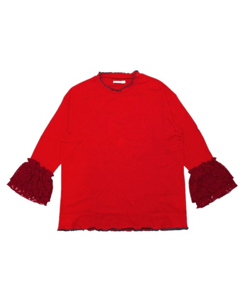 CALMIA(カルミア)の「レースショルダートップス/おとな(Tシャツ/カットソー・レディース・チャコール/レッド/オフホワイト・160cm)」の3枚目の写真