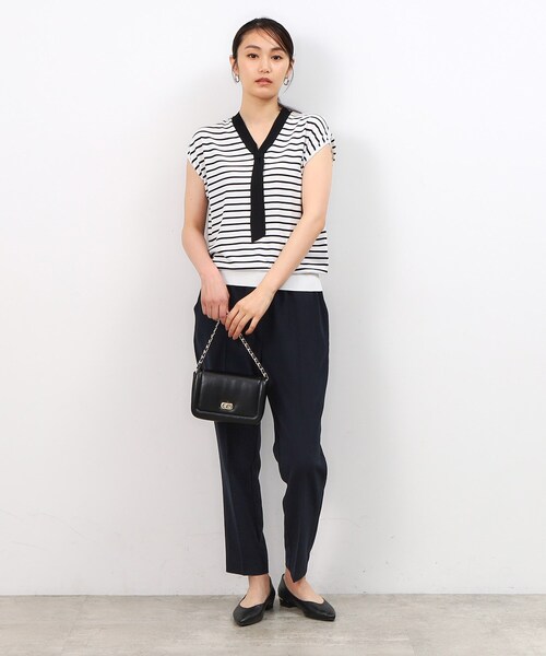 OPAQUE.CLIP(オペークドットクリップ)の「◆【2WAY】パフィーステッチチェーンショルダーバッグ(ショルダーバッグ・レディース・ブラック/アイボリー/ブラック系1・00)」の10枚目の写真