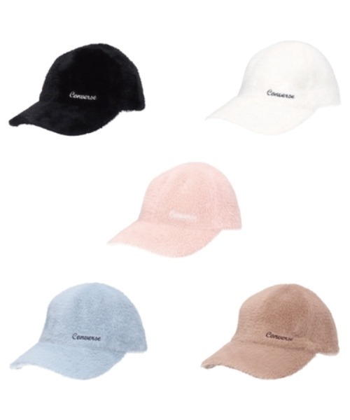 CONVERSE（コンバース）の「CONVERSE/コンバース　CNL SHAGGY CAP（キャップ・レディース・ホワイト/ピンク/ベージュ/ブラック/ライトブルー・ONE SIZE）」の6枚目の写真