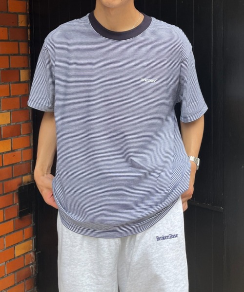 BROKEN BASE(ブロークンベース)の「BrokenBase border S/S tee(Tシャツ/カットソー・メンズ・ブラック/ホワイト/ネイビー/グリーン・MEDIUM/LARGE)」の2枚目の写真