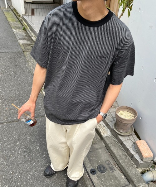 BROKEN BASE(ブロークンベース)の「BrokenBase border S/S tee(Tシャツ/カットソー・メンズ・ブラック/ホワイト/ネイビー/グリーン・MEDIUM/LARGE)」の20枚目の写真