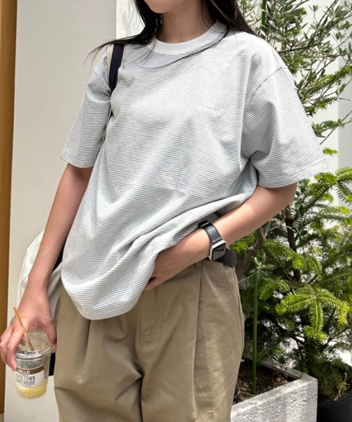 BROKEN BASE(ブロークンベース)の「BrokenBase border S/S tee(Tシャツ/カットソー・メンズ・ブラック/ホワイト/ネイビー/グリーン・MEDIUM/LARGE)」の21枚目の写真