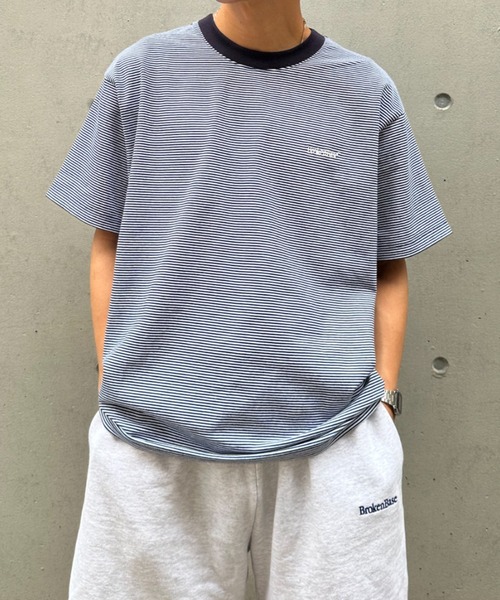 BROKEN BASE(ブロークンベース)の「BrokenBase border S/S tee(Tシャツ/カットソー・メンズ・ブラック/ホワイト/ネイビー/グリーン・MEDIUM/LARGE)」の6枚目の写真