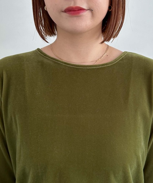 archives（アルシーヴ）の「シアーベロアＴＯＰＳ（Tシャツ/カットソー・レディース・グレー/ブラック/アイボリー/グリーン・MEDIUM）」の8枚目の写真