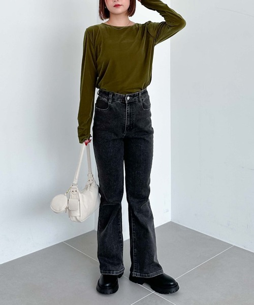 archives（アルシーヴ）の「シアーベロアＴＯＰＳ（Tシャツ/カットソー・レディース・グレー/ブラック/アイボリー/グリーン・MEDIUM）」の19枚目の写真