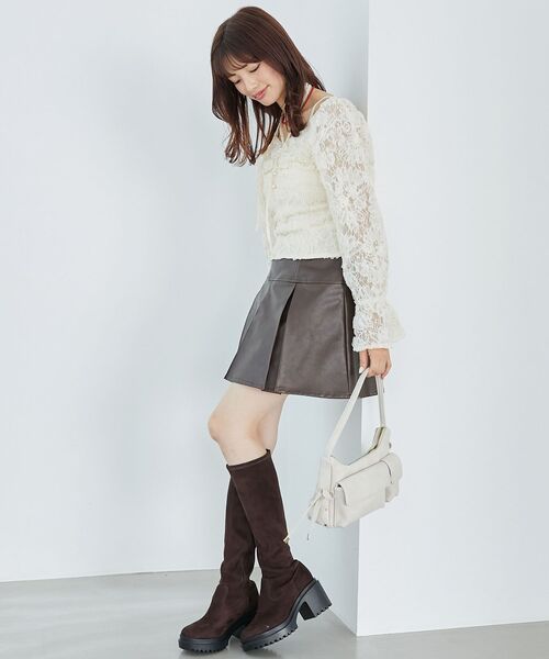 MAJESTIC LEGON（マジェスティックレゴン）の「2wayフラワーレースブラウス（シャツ/ブラウス・レディース・ブラック/アイボリー/ピンク・MEDIUM）」の9枚目の写真