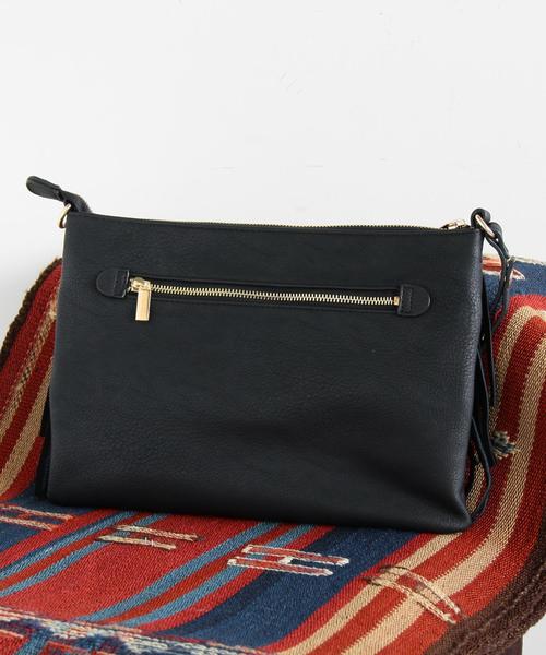 BEAUTY&YOUTH UNITED ARROWS（ビューティーアンドユースユナイテッドアローズ）の「【2WAY】BY∵ フリンジクラッチ◆（クラッチバッグ・レディース・ブラック/モカ・ﾌﾘ-）」の3枚目の写真