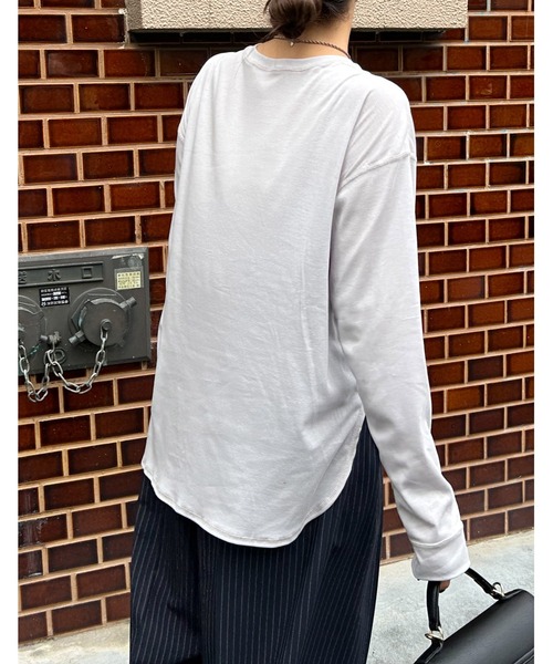 audrey and john wad（オードリーアンドジョンワッド）の「クルーネック長袖カットソー-手洗い可-（Tシャツ/カットソー・レディース・ブラック/ブルー/ホワイト/ライトグレー/ピンク・FREE）」の20枚目の写真