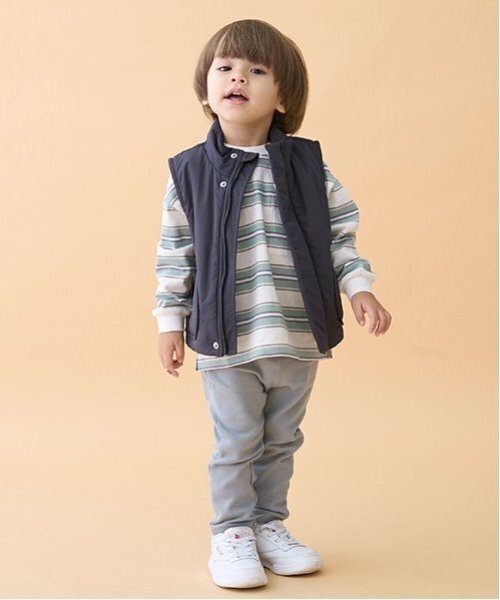 petit main（プティマイン）の「中綿ベスト（ベスト・キッズ・ライトグレー/チャコール・S/M/L）」の3枚目の写真