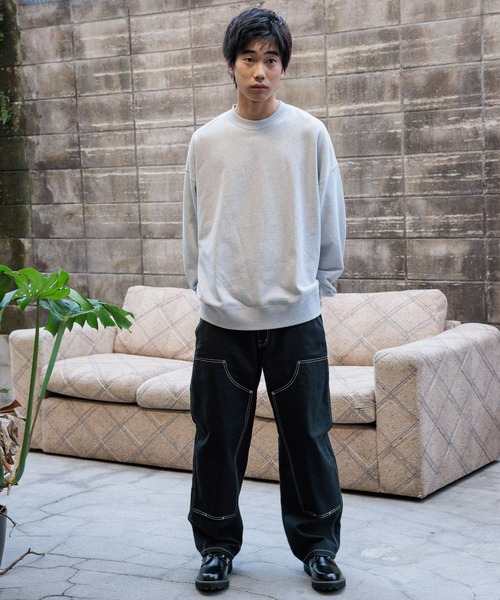 niko and...(ニコアンド)の「16/-OE USA COTTON BIG SWEAT / USAコットン裏毛クループルオーバー(スウェット・メンズ・ライトグレー/ブラウン/グリーン/アイボリー/チャコール・MEDIUM/BIG(L))」の7枚目の写真