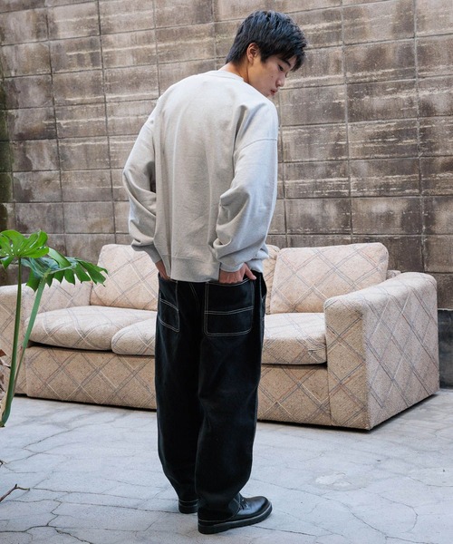 niko and...(ニコアンド)の「16/-OE USA COTTON BIG SWEAT / USAコットン裏毛クループルオーバー(スウェット・メンズ・ライトグレー/ブラウン/グリーン/アイボリー/チャコール・MEDIUM/BIG(L))」の8枚目の写真