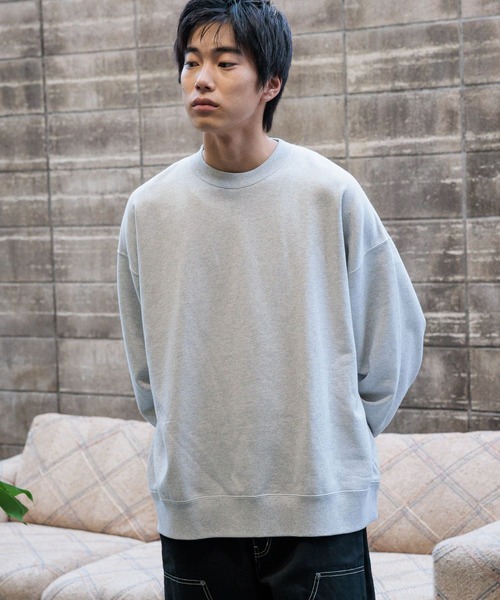 niko and...(ニコアンド)の「16/-OE USA COTTON BIG SWEAT / USAコットン裏毛クループルオーバー(スウェット・メンズ・ライトグレー/ブラウン/グリーン/アイボリー/チャコール・MEDIUM/BIG(L))」の9枚目の写真