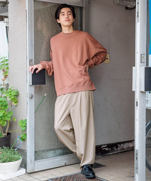 niko and...(ニコアンド)の「16/-OE USA COTTON BIG SWEAT / USAコットン裏毛クループルオーバー(スウェット・メンズ・ライトグレー/ブラウン/グリーン/アイボリー/チャコール・MEDIUM/BIG(L))」の15枚目の写真