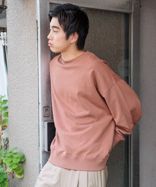 niko and...(ニコアンド)の「16/-OE USA COTTON BIG SWEAT / USAコットン裏毛クループルオーバー(スウェット・メンズ・ライトグレー/ブラウン/グリーン/アイボリー/チャコール・MEDIUM/BIG(L))」の18枚目の写真