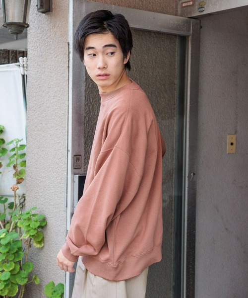 niko and...(ニコアンド)の「16/-OE USA COTTON BIG SWEAT / USAコットン裏毛クループルオーバー(スウェット・メンズ・ライトグレー/ブラウン/グリーン/アイボリー/チャコール・MEDIUM/BIG(L))」の19枚目の写真